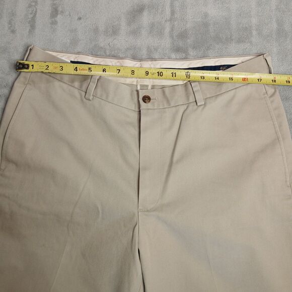 Brooks Brothers Hudson Dress Pants Mens 36x32 Classic Khaki Cotton Golf Preppy - Picture 12 of 13